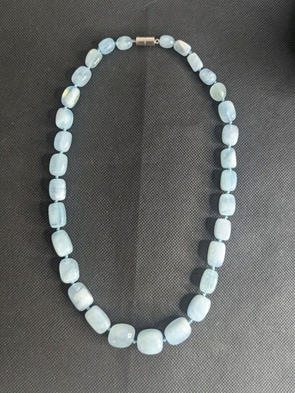 JTV Aquamarine Beaded Necklace - Aqua, Large Gemstones, New, Magnetic Clasp